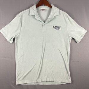GUESS Women's Polo Shirt Size S/P Teal Green Terry Cloth Gym Sports Golf Running